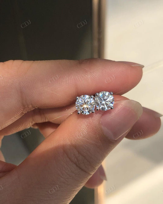Round Cut Lab Grown Diamond Stud Earrings