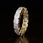 5.92CTW Asscher Cut Lab Grown Diamond Bezel Set Wedding Band  customdiamjewel   