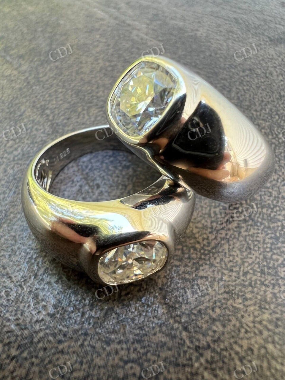 Big Moissanite Solitaire Men's Engagement Ring  customdiamjewel   