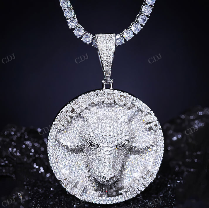 Iced Out Moissanite Bull Head Pendant hip hop jewelry CustomDiamJewel