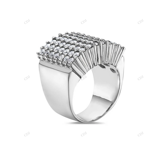 Custom Multi-Band Silver Moissanite Claw Ring hip hop jewelry customdiamjewel