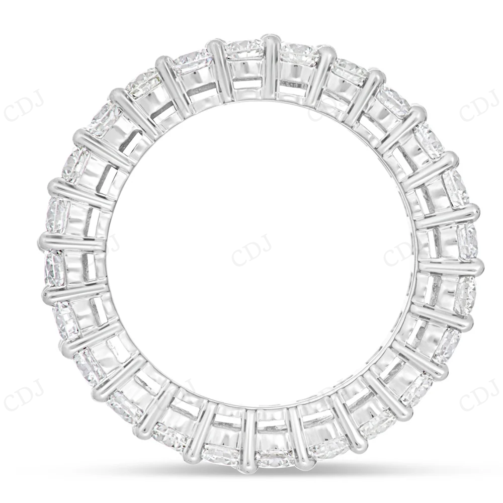 Sterling Silver Moissanite Half Eternity Baguette and Round Diamond Ring hip hop jewelry CustomDiamJewel