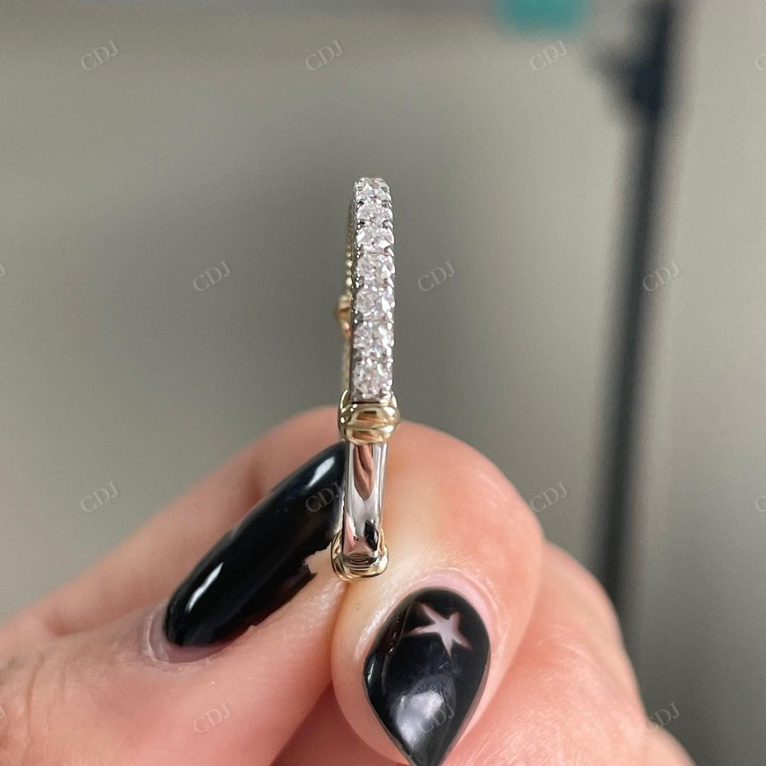 Lab Grown Diamond Two Tone Wedding Band customdiamjewel