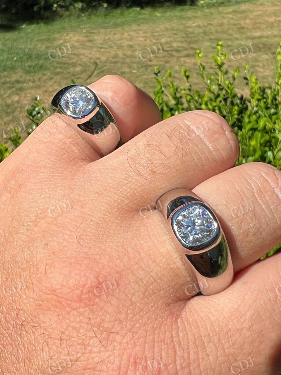 Big Moissanite Solitaire Men's Engagement Ring  customdiamjewel   