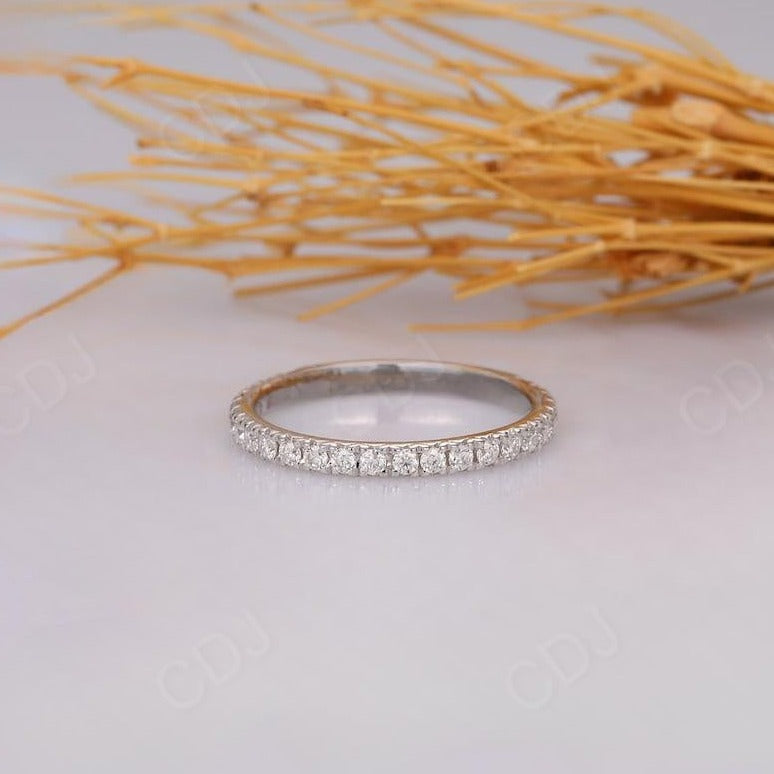 0.41CTW Round Cut Natural Diamond 3/4 Eternity Wedding Band  customdiamjewel 10KT White Gold VVS-EF