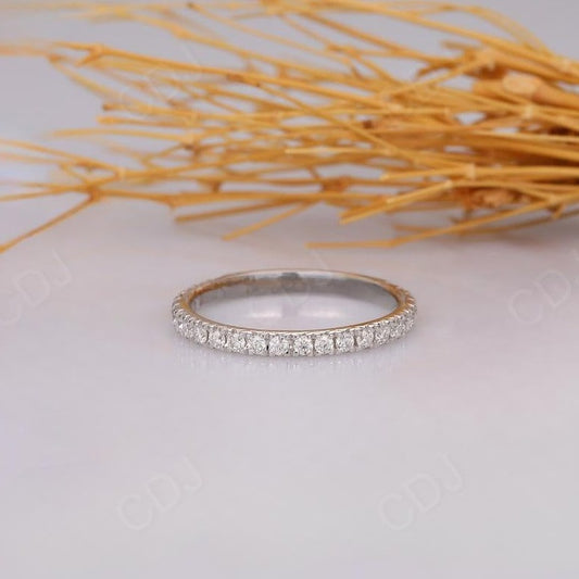 0.41CTW Round Cut Natural Diamond 3/4 Eternity Wedding Band  customdiamjewel 10KT White Gold VVS-EF
