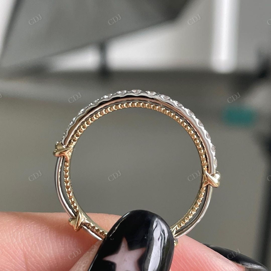 Lab Grown Diamond Two Tone Wedding Band customdiamjewel