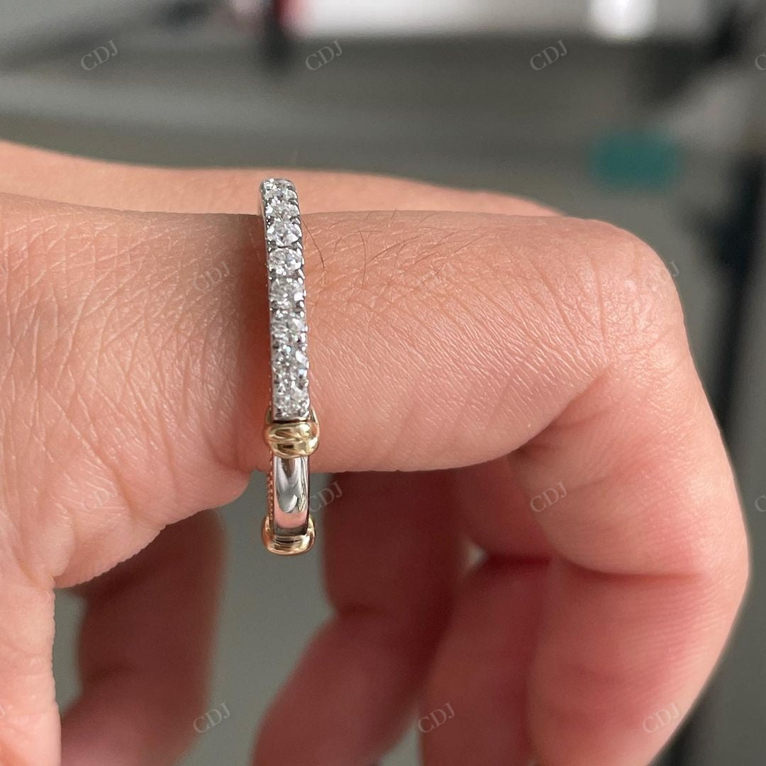 Lab Grown Diamond Two Tone Wedding Band customdiamjewel