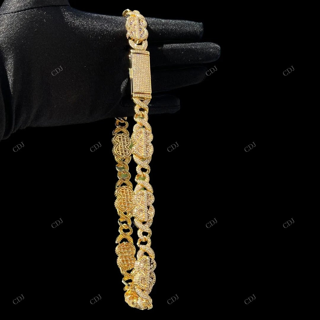 VVS Moissanite Doller Cuban Link Chain For Unisex CustomDiamJewel