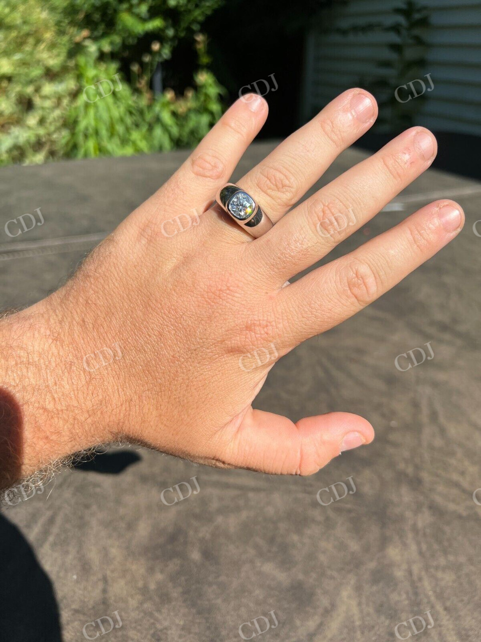 Big Moissanite Solitaire Men's Engagement Ring  customdiamjewel   
