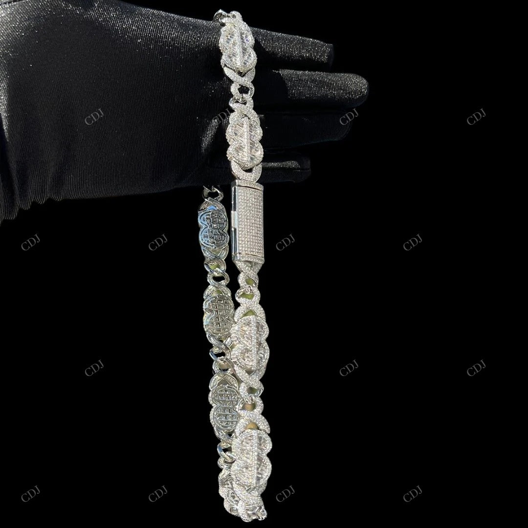 VVS Moissanite Doller Cuban Link Chain For Unisex CustomDiamJewel