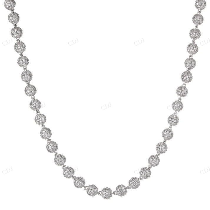 10K Yellow Gold 8mm Iced Out Diamond Ball Chain hip hop jewelry CustomDiamJewel