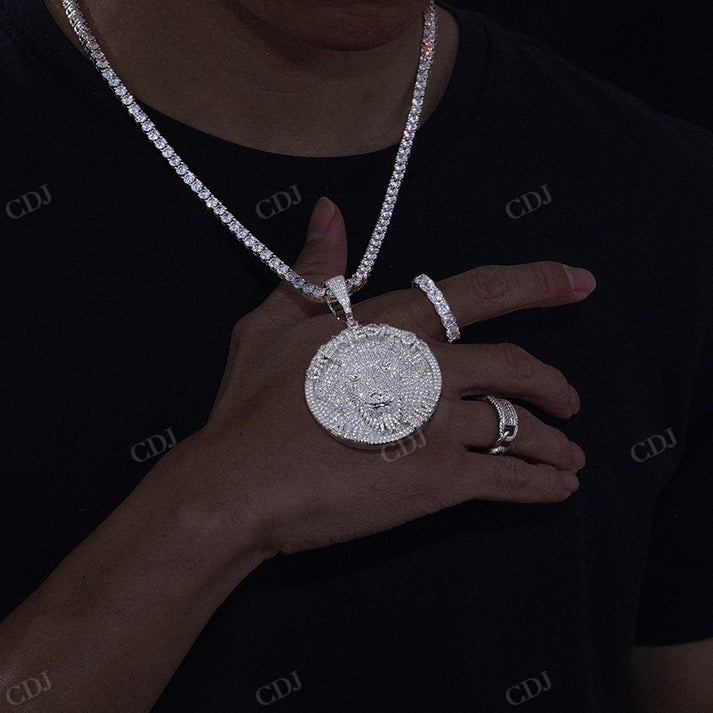 Iced Out Moissanite Bull Head Pendant hip hop jewelry CustomDiamJewel