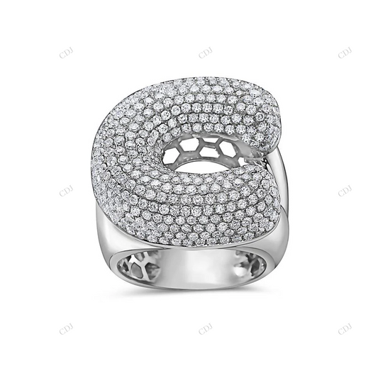 925 Sterling Silver Curved Moissanite Ring hip hop jewelry customdiamjewel