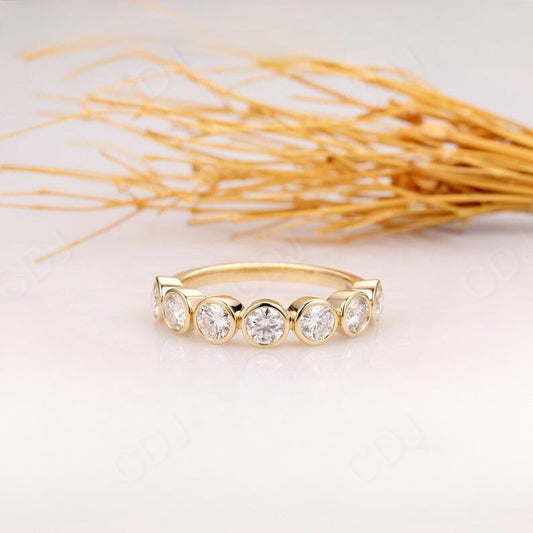 2.03CTW Bezel Set 7 Stone Lab Grown Diamond Wedding Band  customdiamjewel   