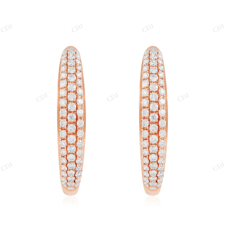 18KT Rose Gold Platted Moissanite Diamond Hoop Earrings Stud earrings CustomDiamJewel