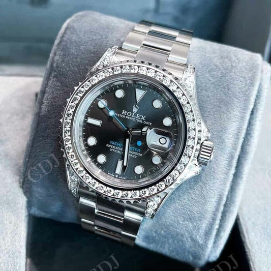 Diamond Face Custom Rolex Watch For Rappers customdiamjewel
