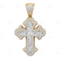 14K Yellow Gold Lab Grown Diamond Flare Cross Pendant Hip Hop Pendent CustomDiamJewel