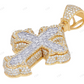 14K Yellow Gold Lab Grown Diamond Flare Cross Pendant Hip Hop Pendent CustomDiamJewel