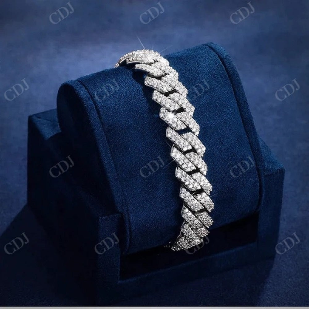 Moissanite Miami Cuban Link Bracelet  CustomDiamJewel   