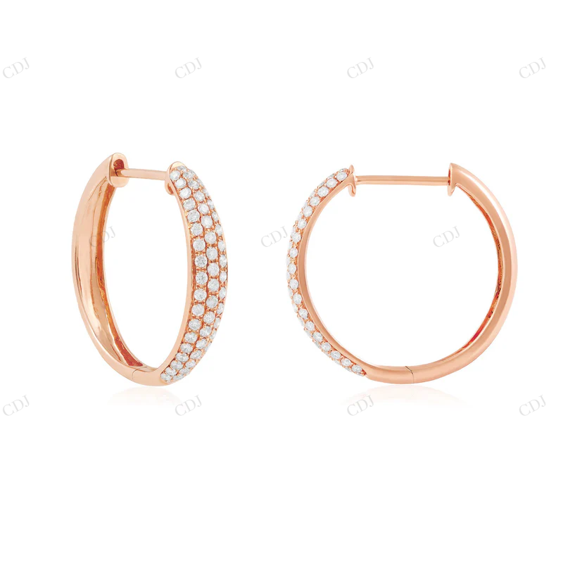 18KT Rose Gold Platted Moissanite Diamond Hoop Earrings Stud earrings CustomDiamJewel
