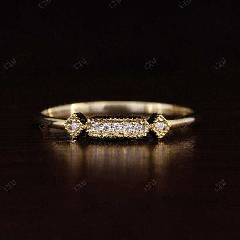 0.04 CT Round Cut Natural Diamond Vintage Style Wedding Band  customdiamjewel 10 KT Solid Gold Yellow Gold VVS-EF