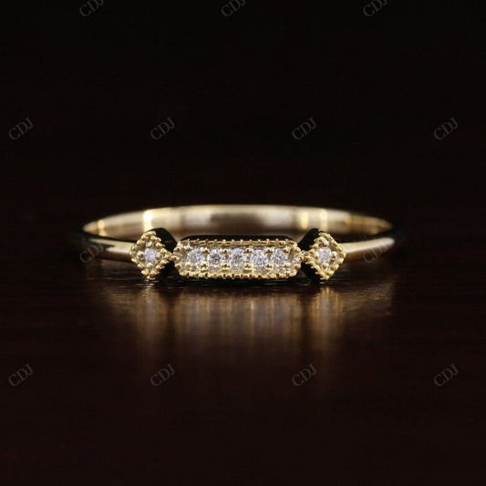 0.04 CT Round Cut Natural Diamond Vintage Style Wedding Band  customdiamjewel 10 KT Solid Gold Yellow Gold VVS-EF
