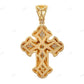14K Yellow Gold Lab Grown Diamond Flare Cross Pendant Hip Hop Pendent CustomDiamJewel
