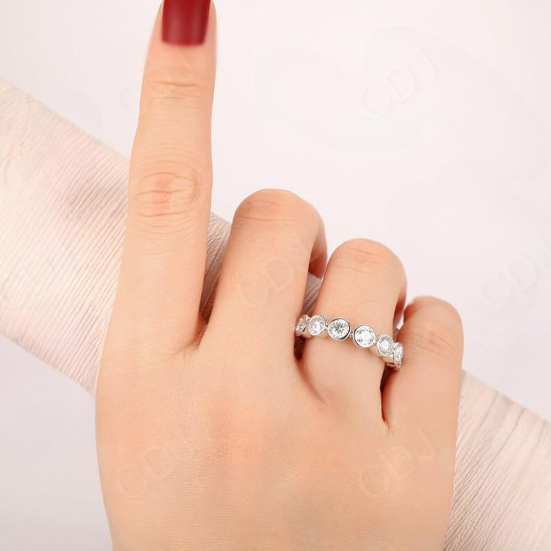 2.03CTW Bezel Set Round Cut Earth mine Diamond Wedding Band  customdiamjewel   