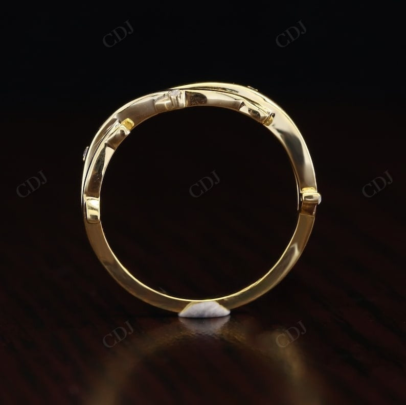 Nature Inspired Leaf 0.02CTW Lab Grown Diamond Wedding Band  customdiamjewel   