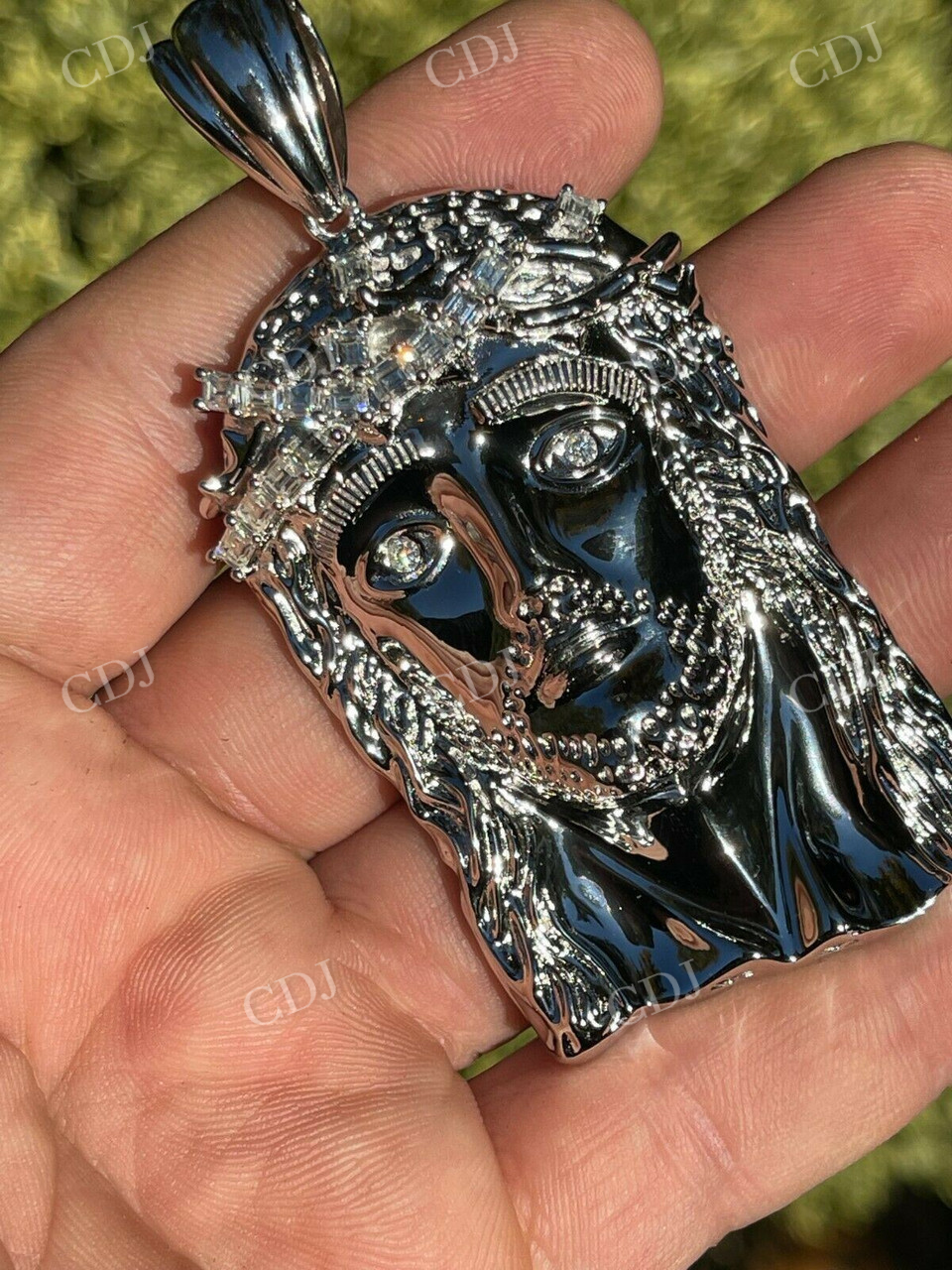Jesus Piece Baguette Diamond Pendant For Men  customdiamjewel   