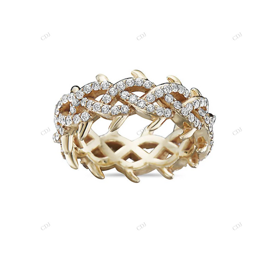 VVS Moissanite 14K Gold Braided Ring hip hop jewelry customdiamjewel