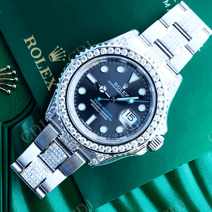 Unique Diamond Setting Custom Moissanite Rolex Watch customdiamjewel