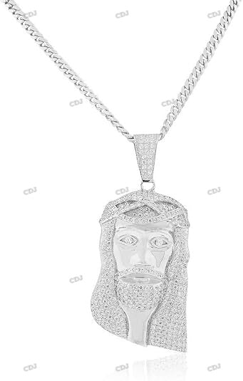 Hip Hop Sterling Silver Iced Out Jesus Pendant hip hop jewelry CustomDiamJewel