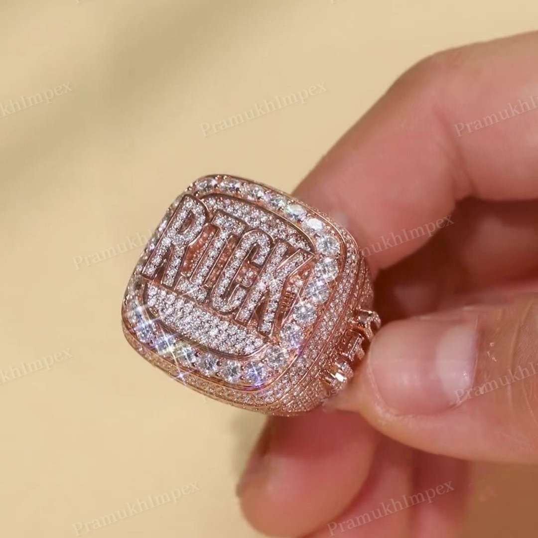 Fully Iced Out Moissanite VVS Hip Hop Ring hip hop jewelry CustomDiamJewel   