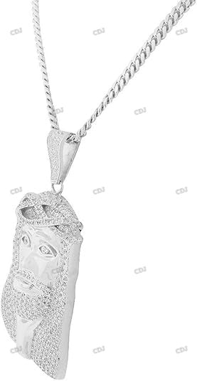 Hip Hop Sterling Silver Iced Out Jesus Pendant hip hop jewelry CustomDiamJewel