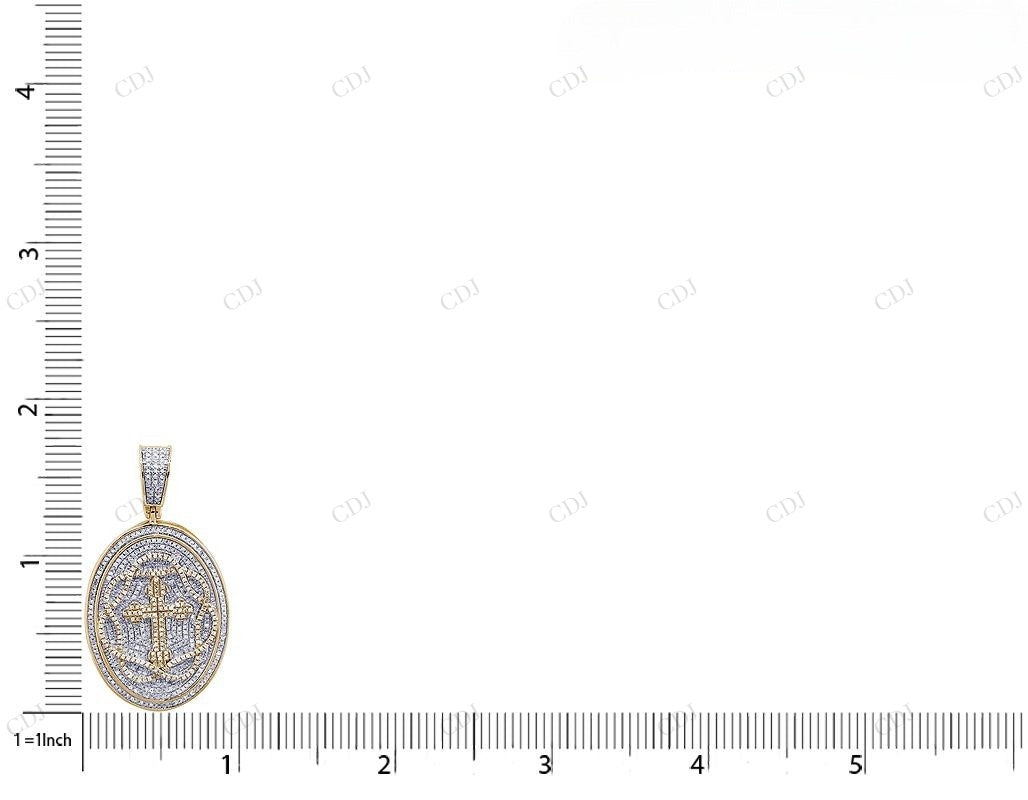 1.7 Inch 14K Gold Lab Grown Diamond Cross Medallion Pendant Hip Hop Pendent CustomDiamJewel