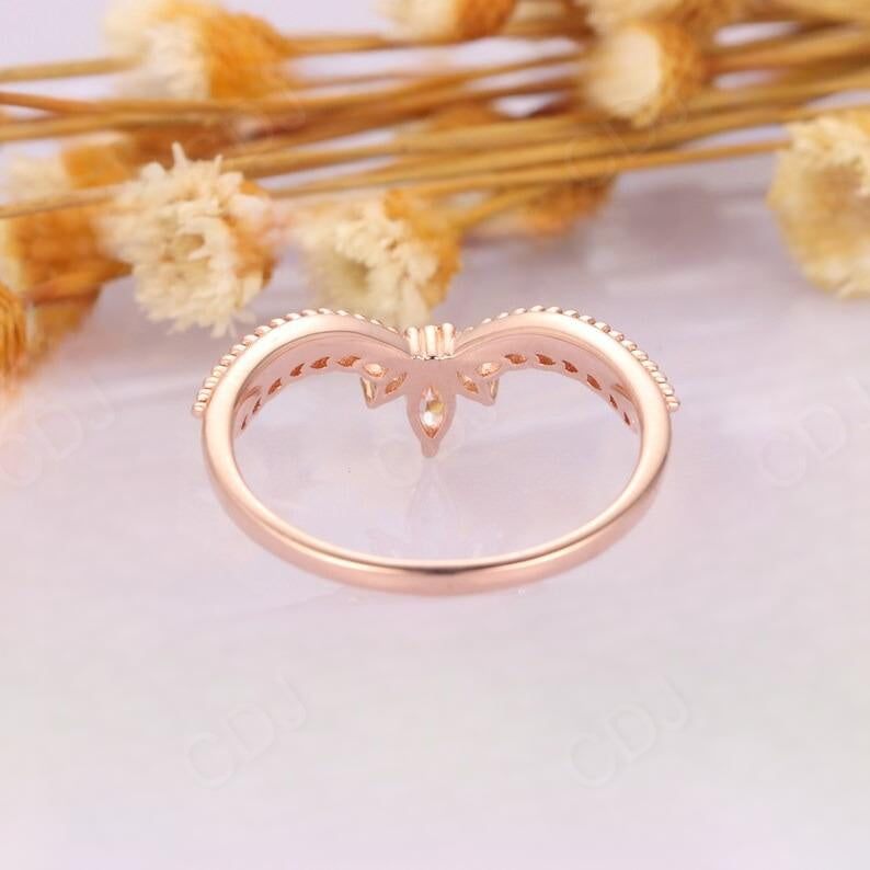 Vintage 0.26CTW Marquise Cut Diamond Curved Wedding Band  customdiamjewel   
