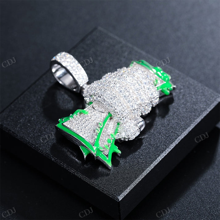 Moissanite Diamond Money Pendant hip hop jewelry CustomDiamJewel