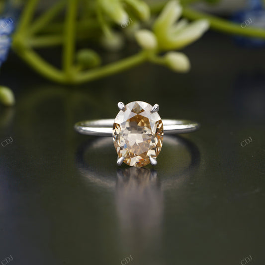 Oval Cut Champagne Moissanite Ring