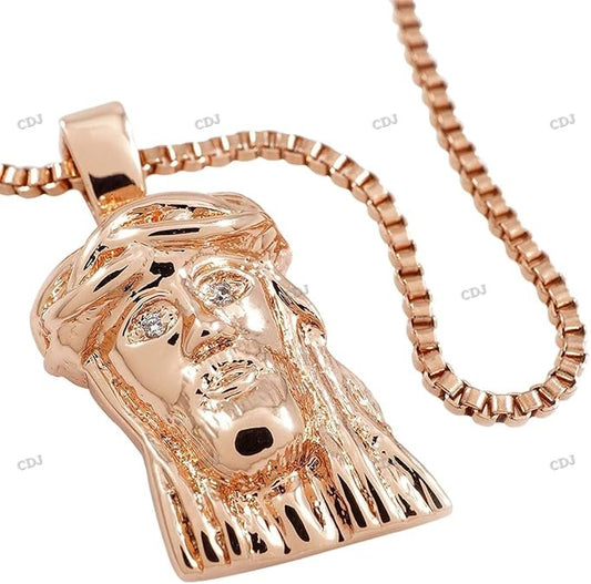 Hip Hop Gold Plated Sterling Silver Jesus Head Pendant hip hop jewelry CustomDiamJewel