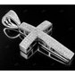 Men's 14K White Gold Lab Grown Diamond Dome Cross Pendant Hip Hop Pendent CustomDiamJewel