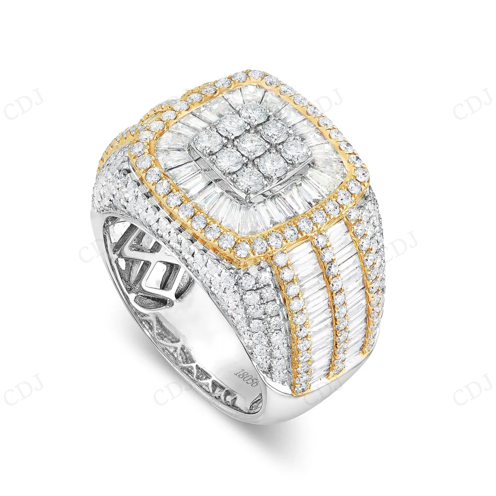 10Kt Gold Moissanite Two Tone Iced Out Men Ring hip hop jewelry CustomDiamJewel