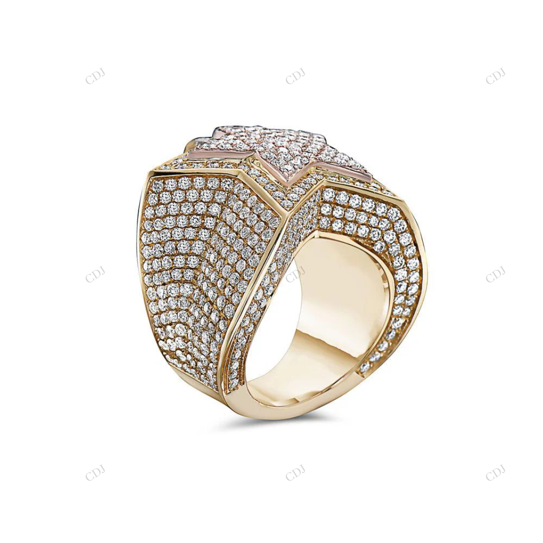 Elegant Pave Moissanite Star Design Ring For Men hip hop jewelry customdiamjewel