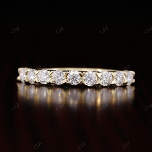 0.61CT Round Natural Diamond Heart Prong Wedding Band  customdiamjewel 10 KT Solid Gold Yellow Gold VVS-EF