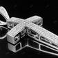 Men's 14K White Gold Lab Grown Diamond Dome Cross Pendant Hip Hop Pendent CustomDiamJewel