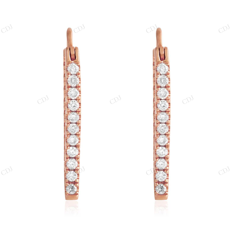 0.75ct Moissanite Round Diamond Hoop Earrings Stud earrings CustomDiamJewel