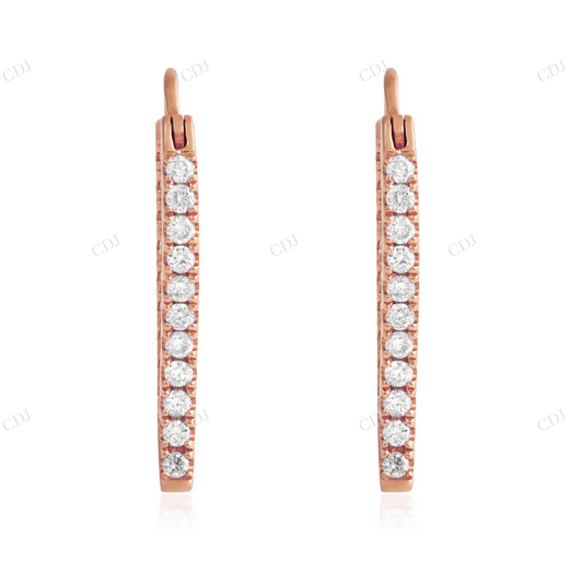 0.75ct Moissanite Round Diamond Hoop Earrings Stud earrings CustomDiamJewel