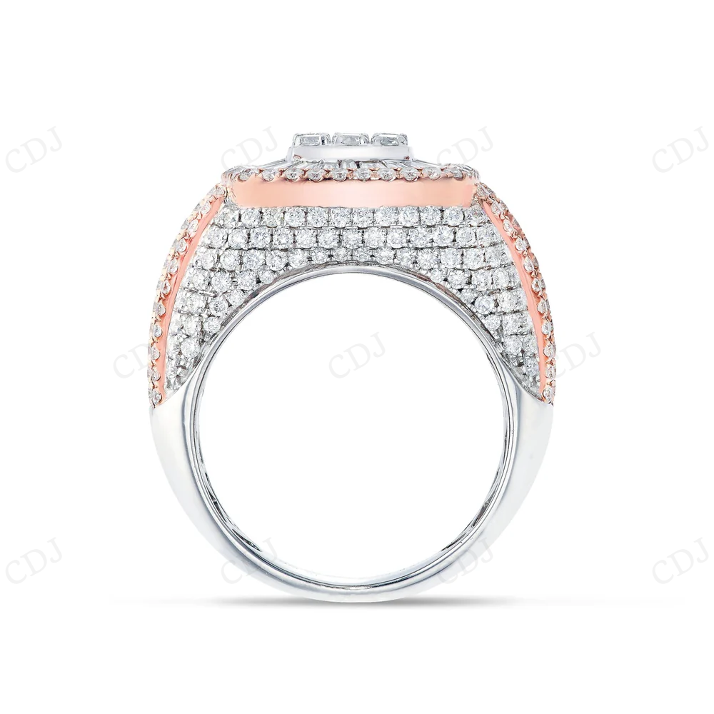 10Kt Gold Moissanite Two Tone Iced Out Men Ring hip hop jewelry CustomDiamJewel