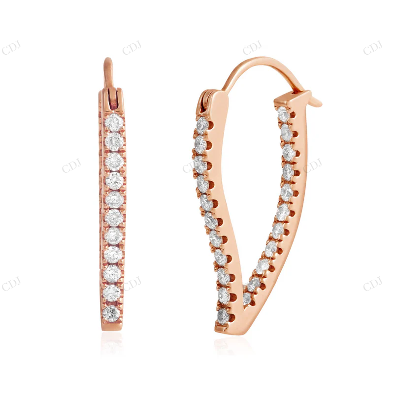 0.75ct Moissanite Round Diamond Hoop Earrings Stud earrings CustomDiamJewel